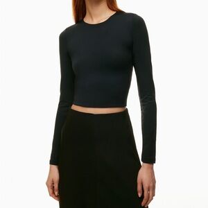 NWT Babaton Contout Crew Black Long Sleeve Tee Size S